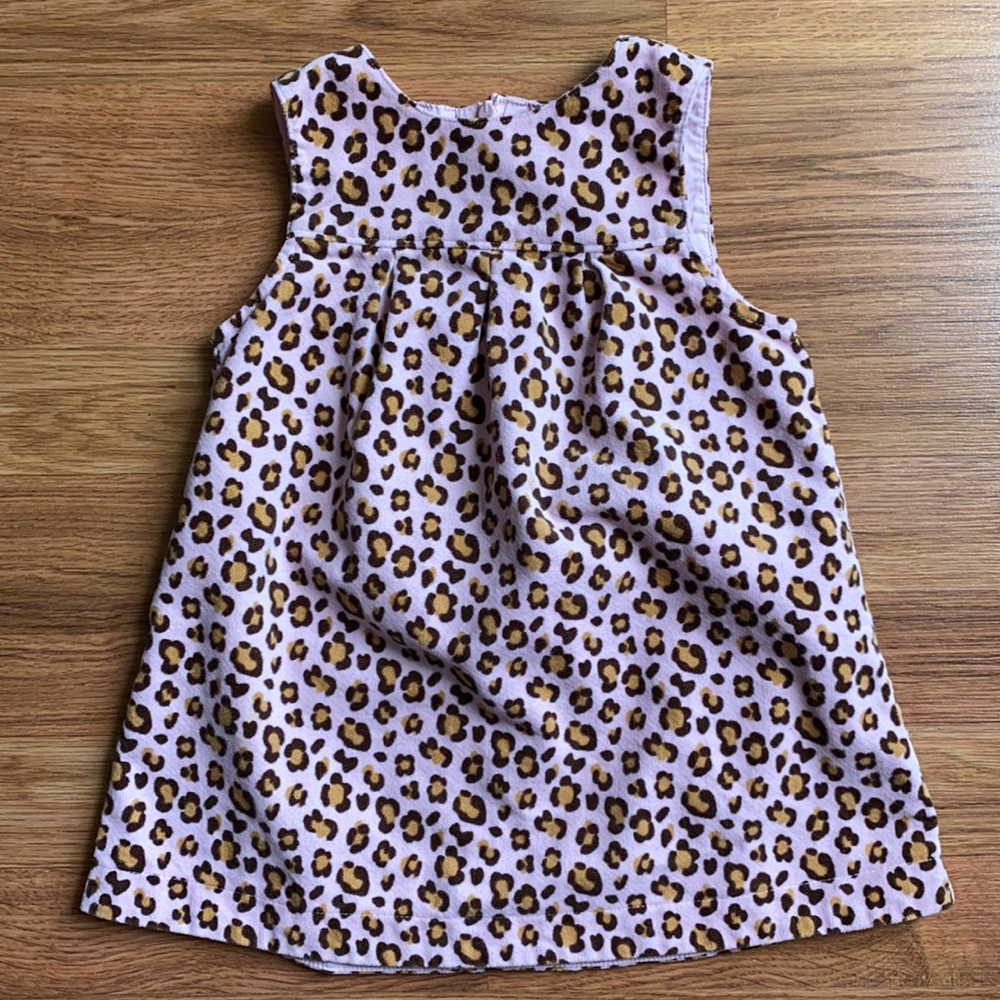 Gymboree pink and tan leopard felted dress, 18-24m